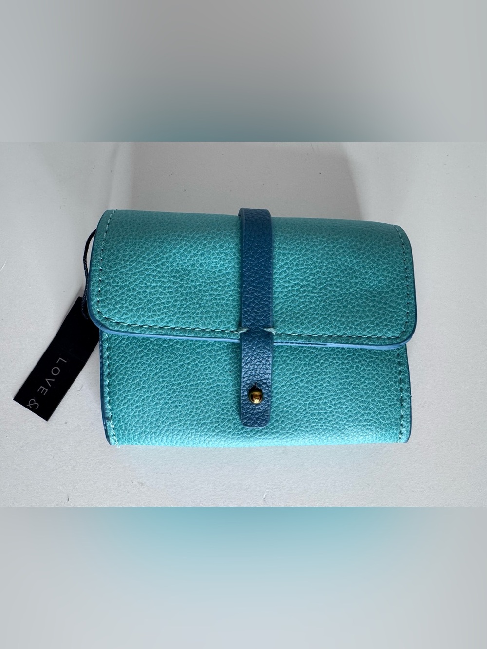 Love & Lore Pebbled Leather Card Holder Wallet, new with tags